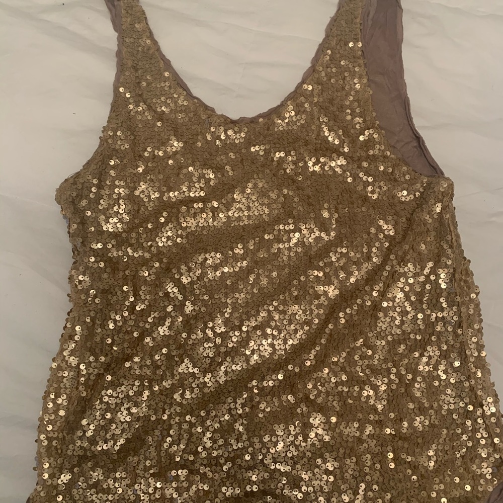 Aritzia Talua gold sparkly top